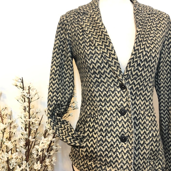 Hurley Casual Blazer Chevron Print Black & Tan - Picture 8 of 8